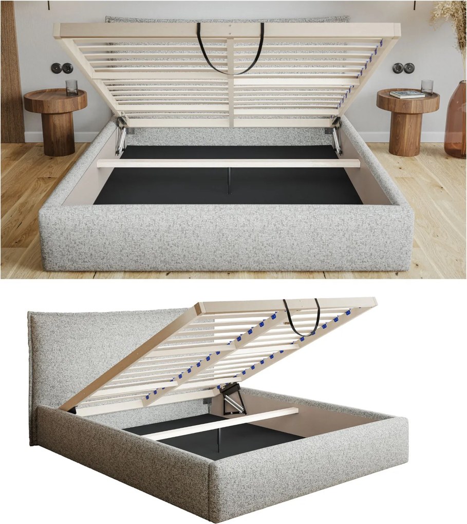 Łóżko Slim 14 z pojemnikiem i stelażem 180x200 cm, kolor Amor Velvet 4304