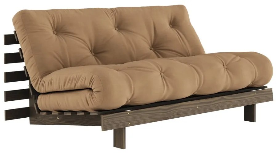 Jasnobrązowa rozkładana sofa 160 cm Roots – Karup Design