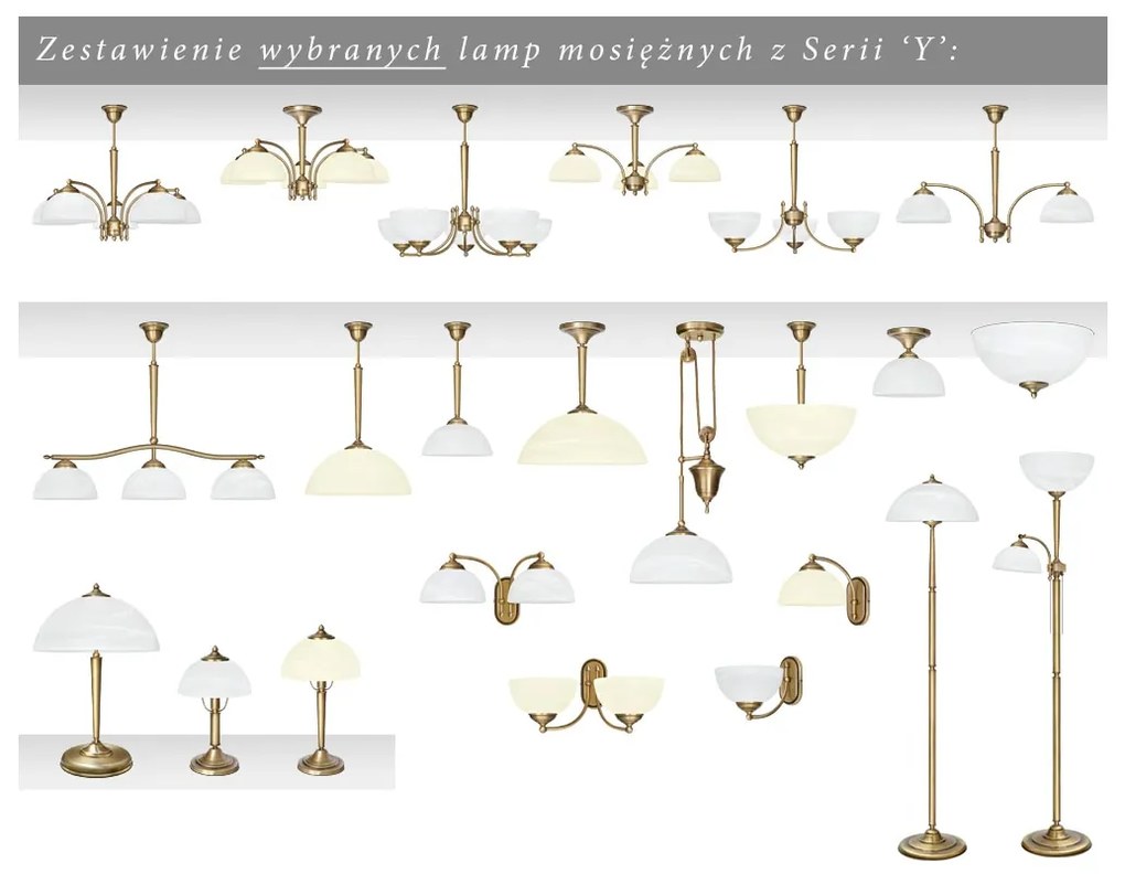 Żyrandol mosiężny do salonu Y-S2A