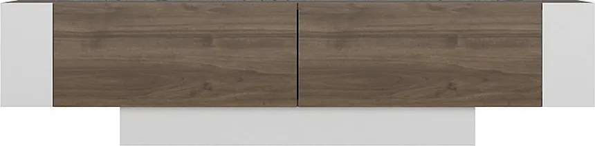 Nowoczesny stolik pod TV – 150 cm – Orzech i biel – Melamina