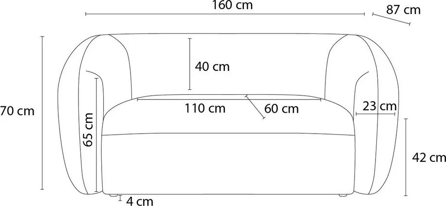 Zielona sofa z tkaniny szenilowej 160 cm Celine – Bobochic Paris