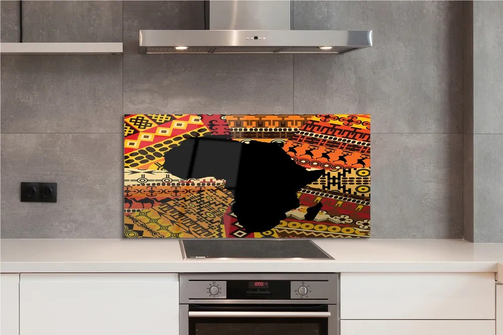 Szklany Panel Mapa Świata w Ozdobne Wzory