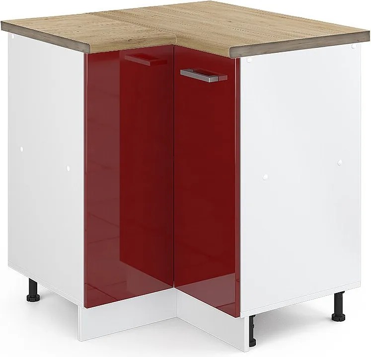 Szafka narożna czerwony połysk 75.6x60x81.6 r-line