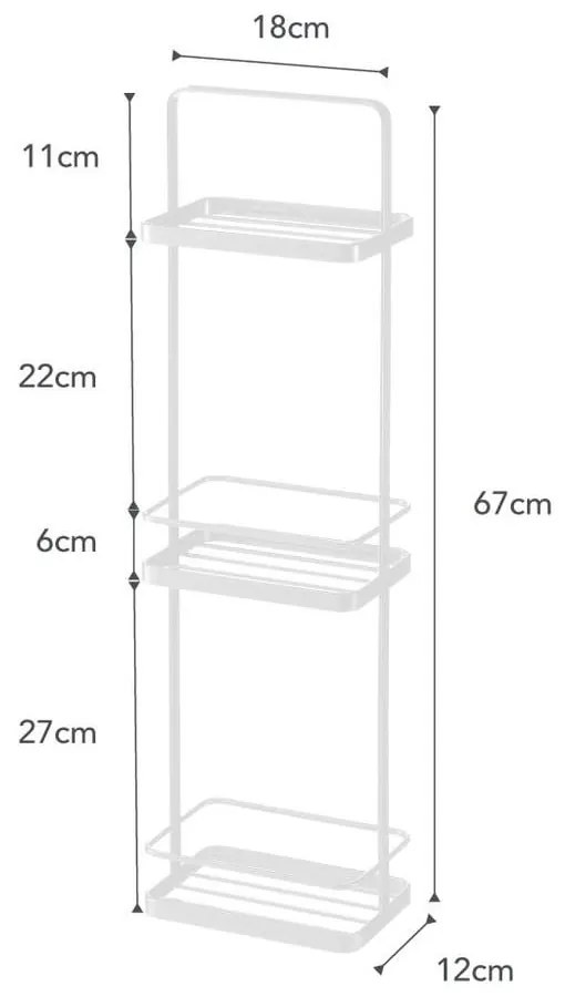 Biały stojak łazienkowy z 3 półkami YAMAZAKI Takamtsu
