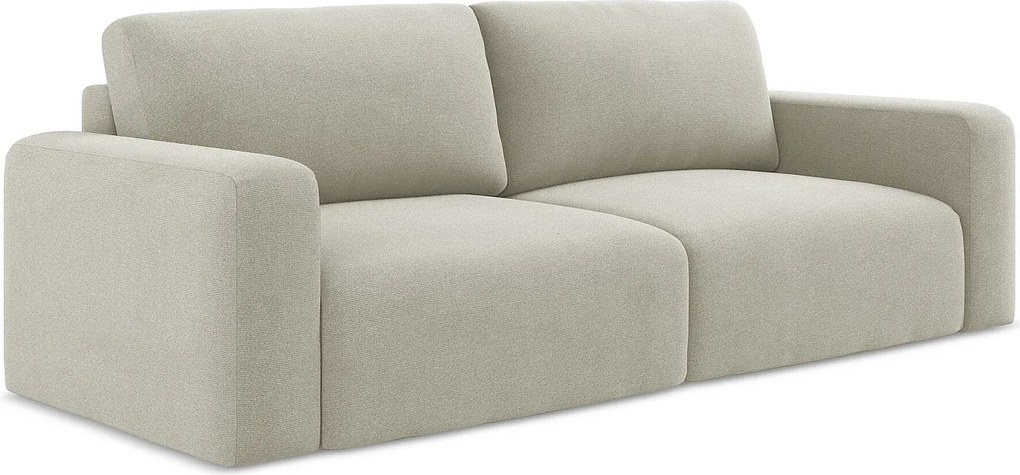 Kanapa 3-osobowa z funkcją spania - z tkaniny strukturalnej - jasny beż - KONA