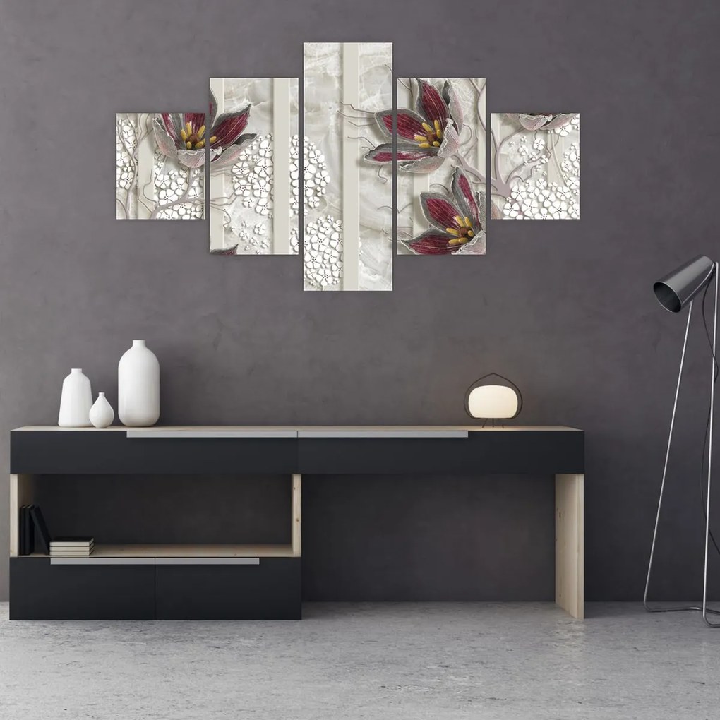 Obraz - Kwiaty dekoracyjne (125x70 cm)