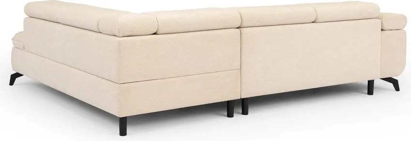 Kremowy narożnik z tkaniny szenilowej (prawostronny/w kształcie litery L) Marbeya – Ropez