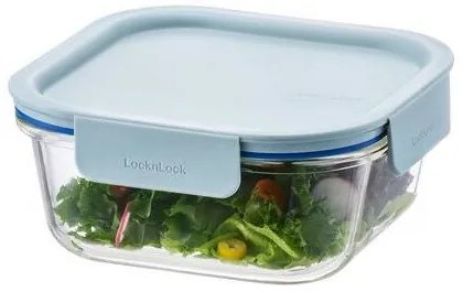 LOCKnLOCK Szklany pojemnik kwadratowy CLEAR, 750ml, miętowy, 750 ml