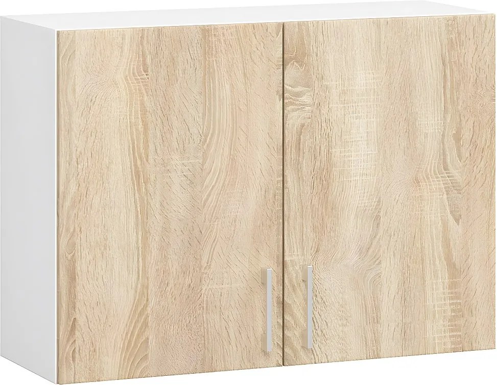 Szafka kuchenna AKORD W80 system LIMA Biała 80 cm 2 drzwi kolor Dąb Sonoma mat 2 półki 80x30,5x58 cm