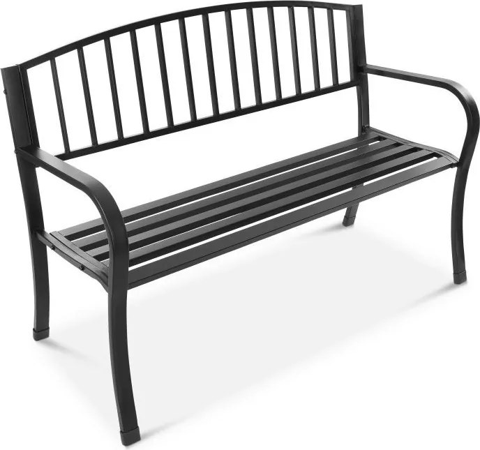 Ławka ogrodowa parkowa G-414 - metalowa, czarna