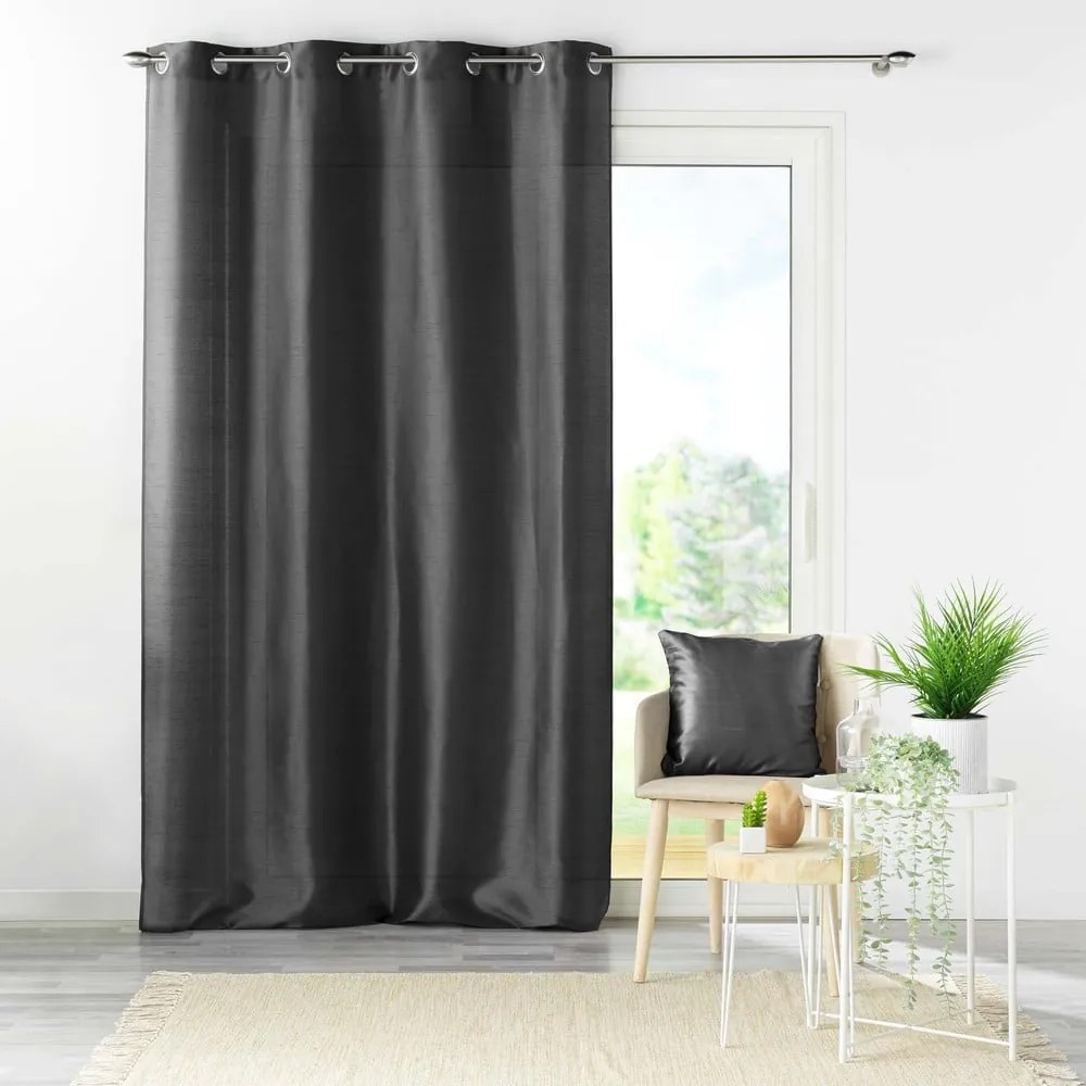 Ciemnoszara zasłona z mikrosatyny 140x240 cm Shana – douceur d'intérieur