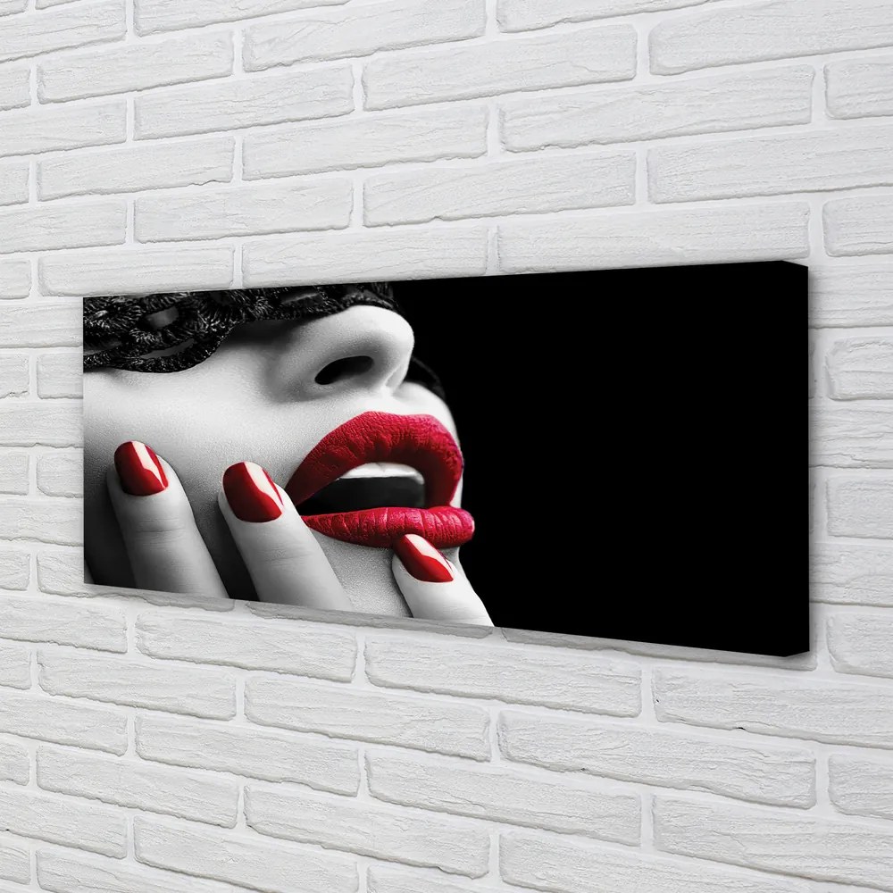 Obraz canvas na ścianę Usta i Paznokcie Kobiety