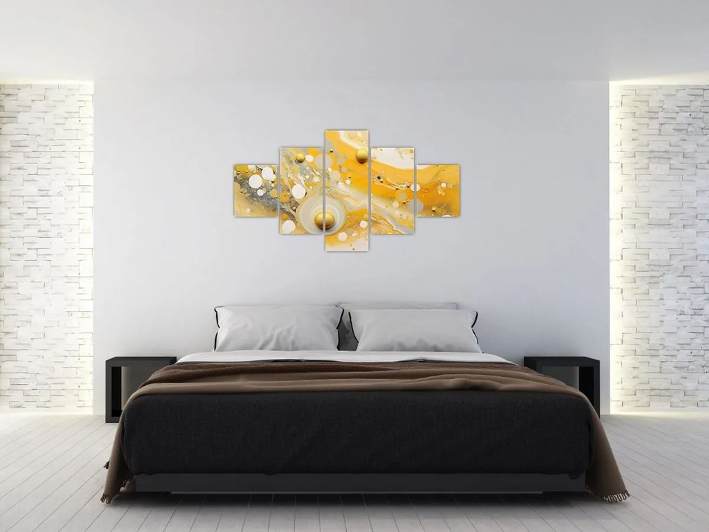 Obraz - Abstrakcyjne tło ze złotą dekoracją (125x70 cm)