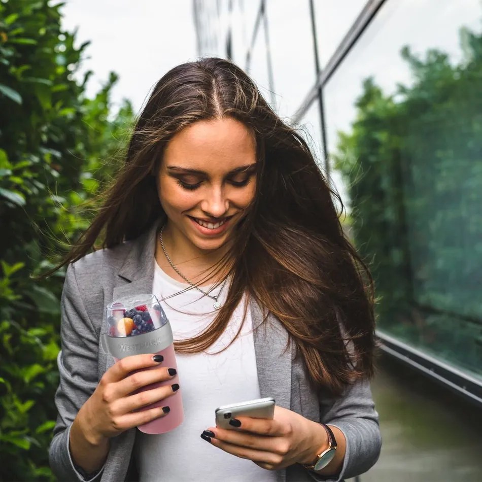 Westmark Dwuczęściowy pojemnik na żywność, 700 ml, różowy, S