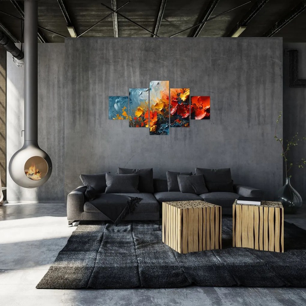 Obraz - Abstrakcyjny obraz kwiatów III. (125x70 cm)