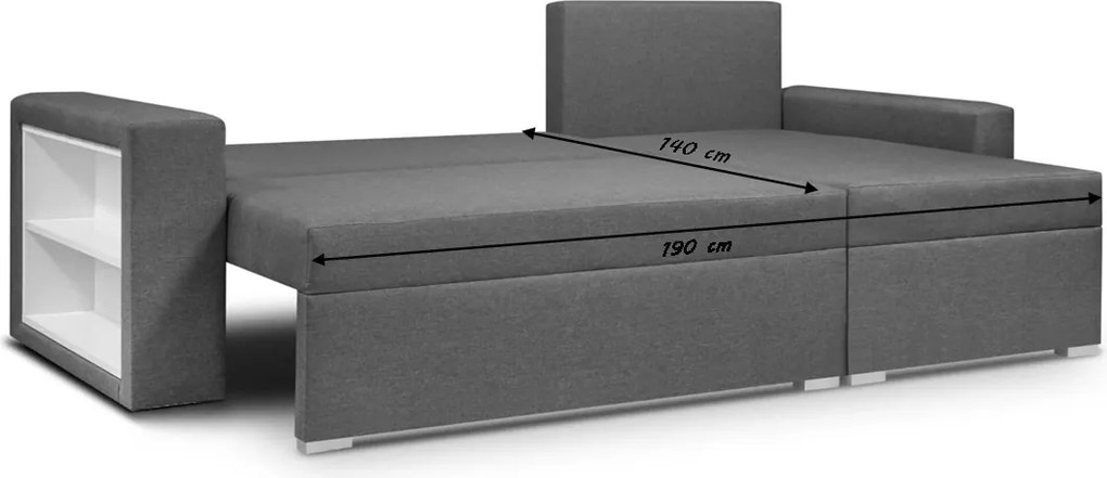 Narożnik z funkcją spania SAM1 Kremowy/Czarny