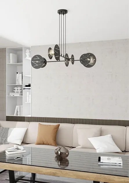 Czarna wisząca lampa w stylu industrialnym - 5X D152 L9-K79