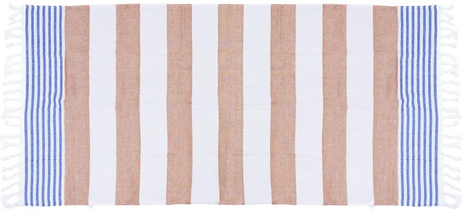 Ręcznik plażowy FARAO 90 x 180 cm w kolorze brązowo-białym