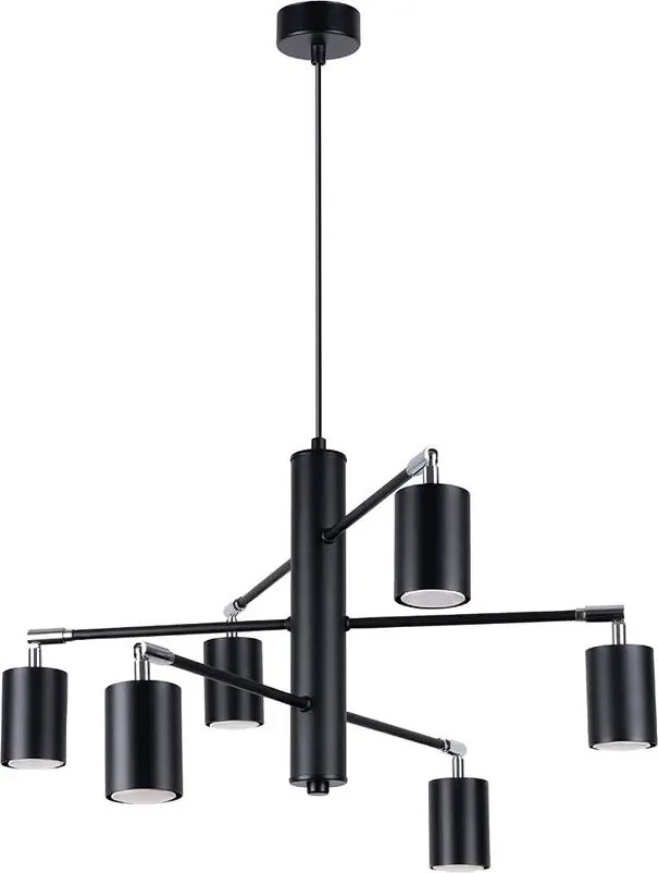 Czarny industrialny żyrandol z reflektorami - 5X A394 L5-F73