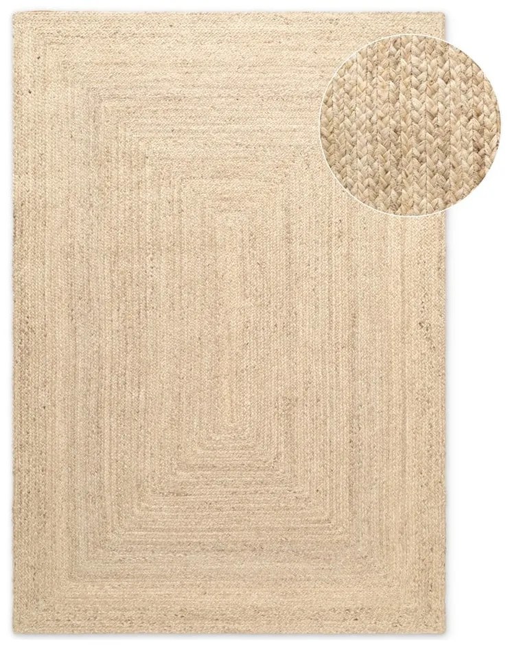 Dywan z juty dwustronny/tkany ręcznie w jasnym naturalnym kolorze 60x90 cm Juno – Hanse Home
