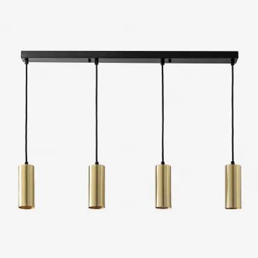 Lampa Sufitowa Wisząca Z Żelaza Z 4 Punktami Świetlnymi Baysal Złoto - Sklum