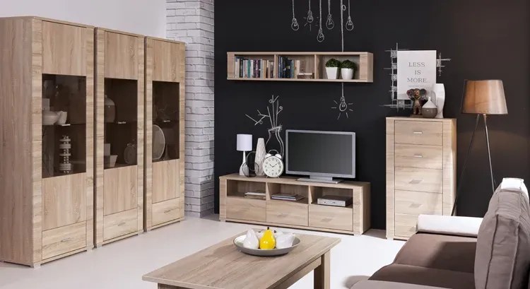 Wysoki regał z witryną D8-N21