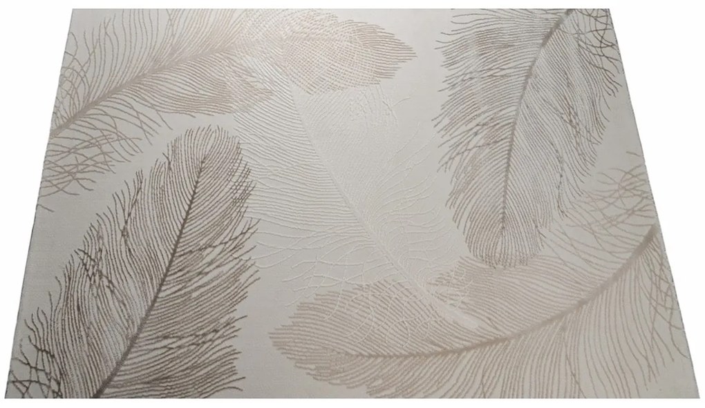 Dywan nowoczesny 3D Anett piórka beżowy 200 cm x 290 cm