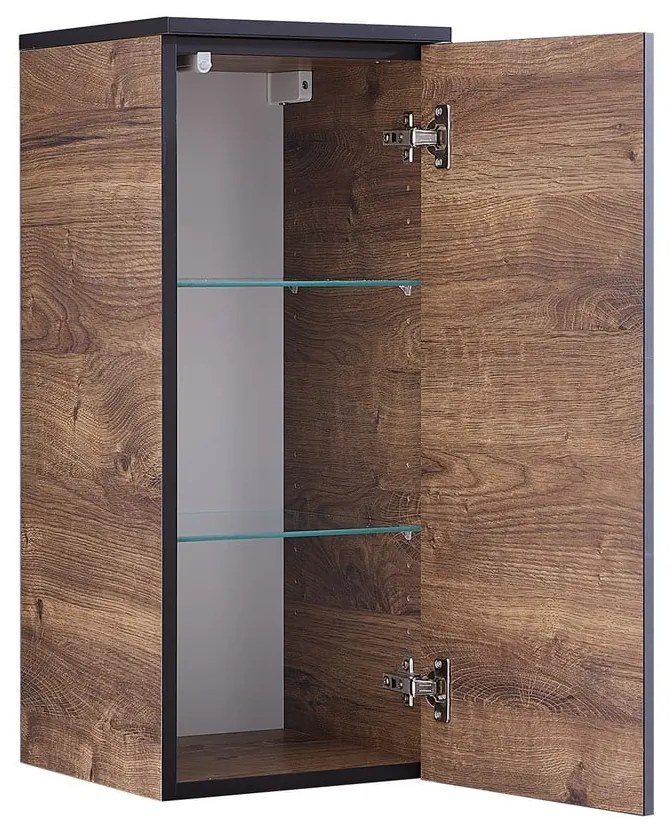 Brązowa wisząca szafka łazienkowa w dekorze dębu 30x72 cm Set 374 – Pelipal