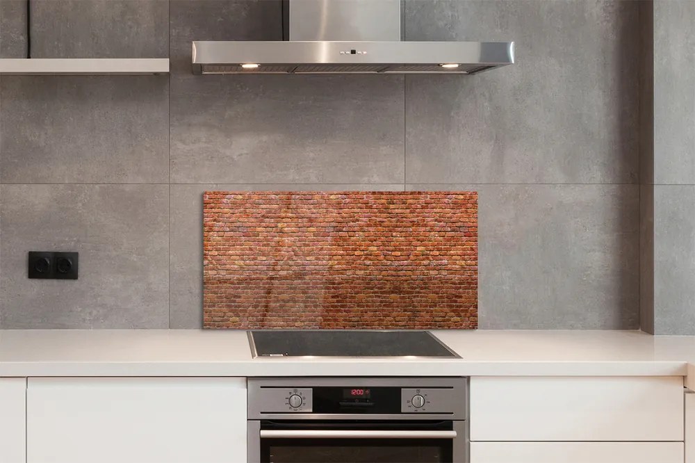 Szklany Panel Rustykalny Mur Ceglany