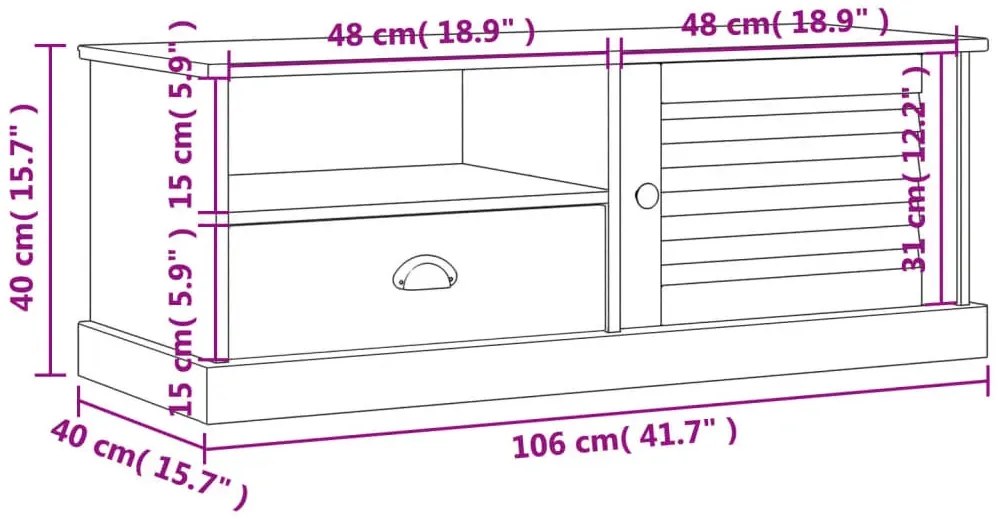 Sosnowa klasyczna szafka pod TV - Ofdox 15X