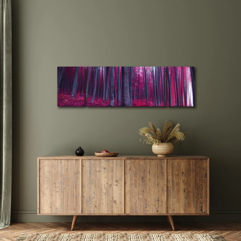 Obraz różowego lasu (170x50 cm)