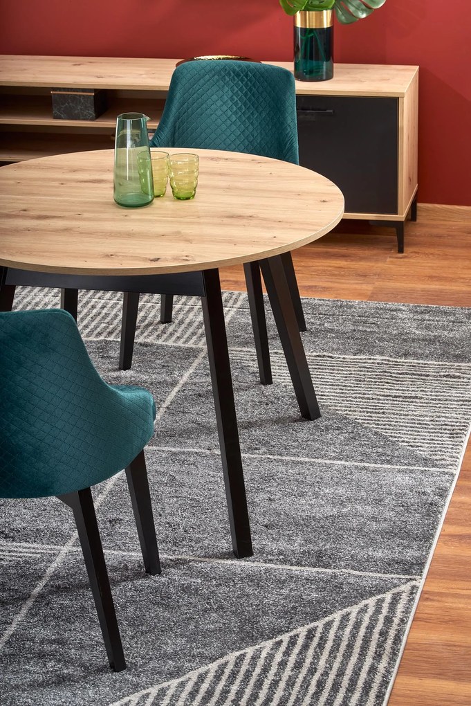 Rozkładany stół w stylu loft Ruben dąb artisan/czarny