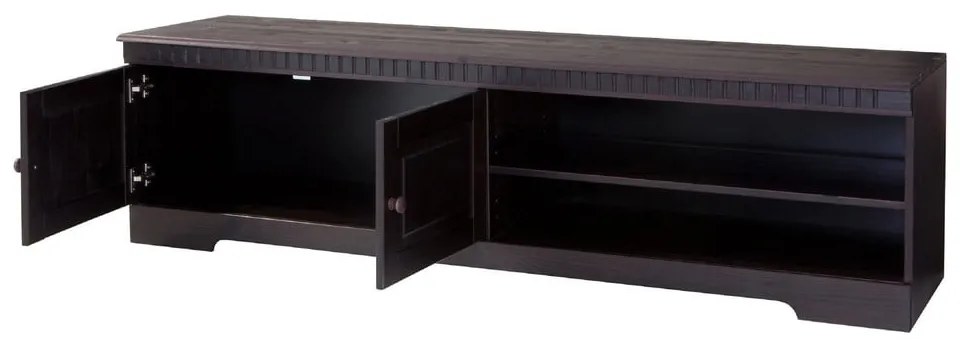 Brązowa szafka pod TV z litego drewna sosnowego 45x44 cm Cubrix – Støraa