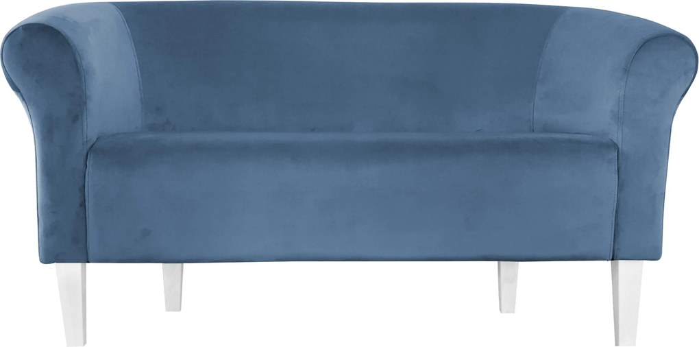Sofa Milo tkanina Welur wygodna sofa tapicerowana do salonu i poczekalni : Kolor nogi - Biała, Kolor tkaniny - VELVET - MG33, Typ tkaniny - Velvet, Wysokość nogi - 20 cm