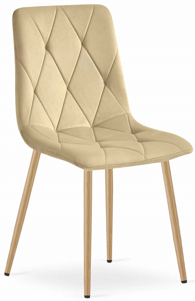 Beżowe krzesło do kuchni LIBRA aksamitne