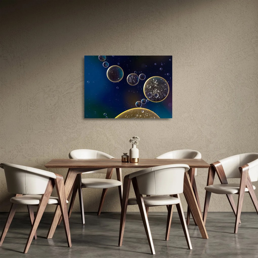 Obraz na szkle - bąbelki (70x50 cm)
