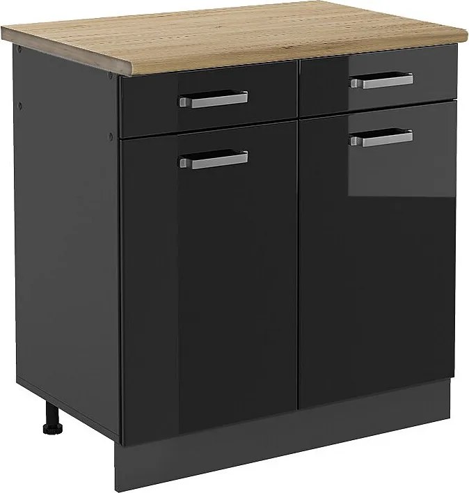 Szafka dolna do kuchni czarny wysoki połysk 80x60x81.6 r-line