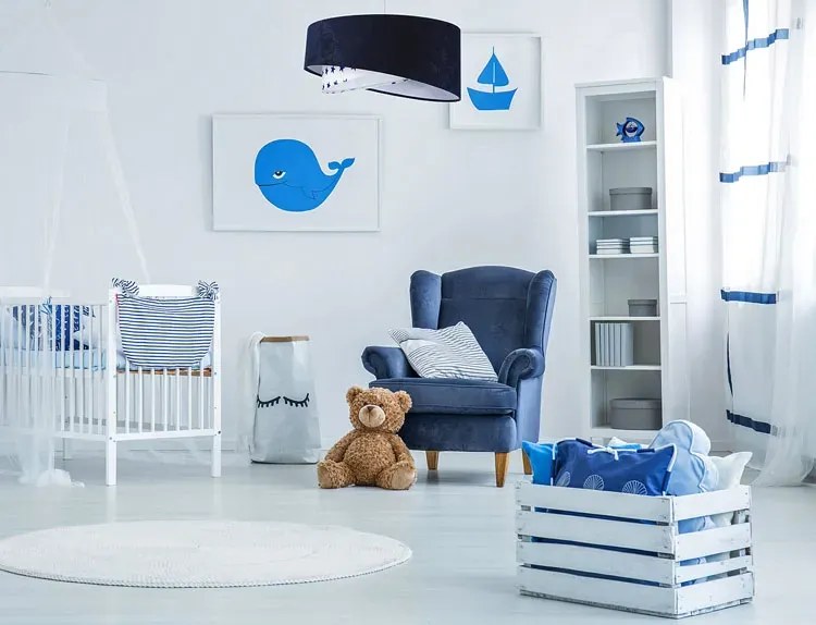 Granatowa lampa wisząca dziecięca A9-P24