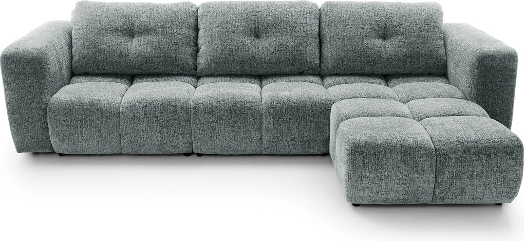 Masseno Narożnik ARTE z funkcją spania i pojemnikiem na pościel Narozniki L, Rozkładana sofa - Szary, BELLO 35