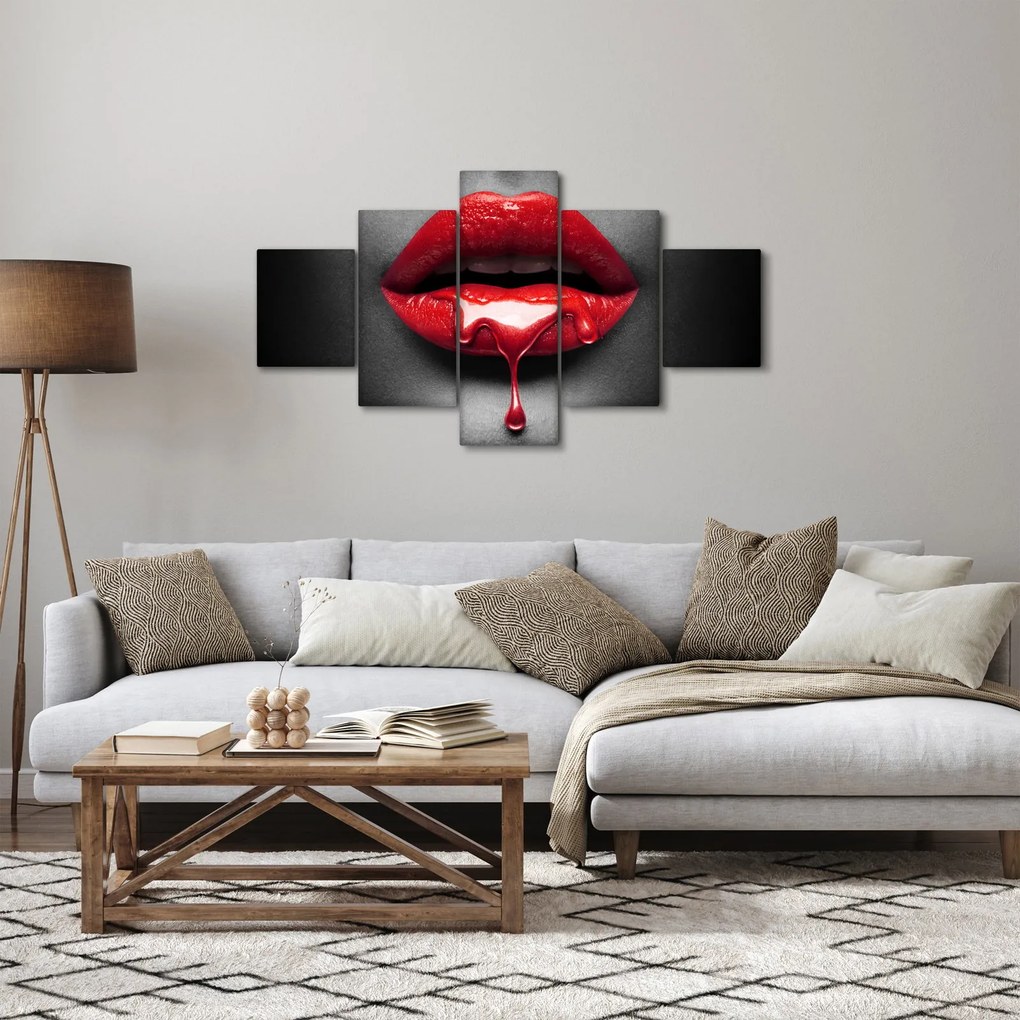 Obraz kobiecych ust (125x70 cm)