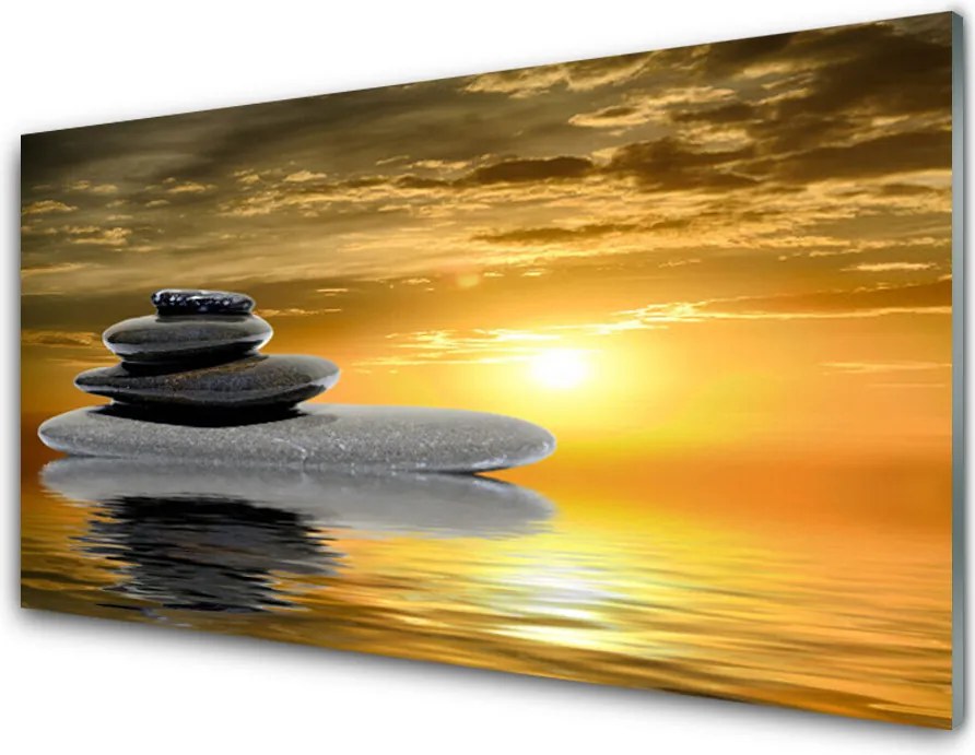 Panel Kuchenny Zachód Słońca Nad Skalistym Brzegiem