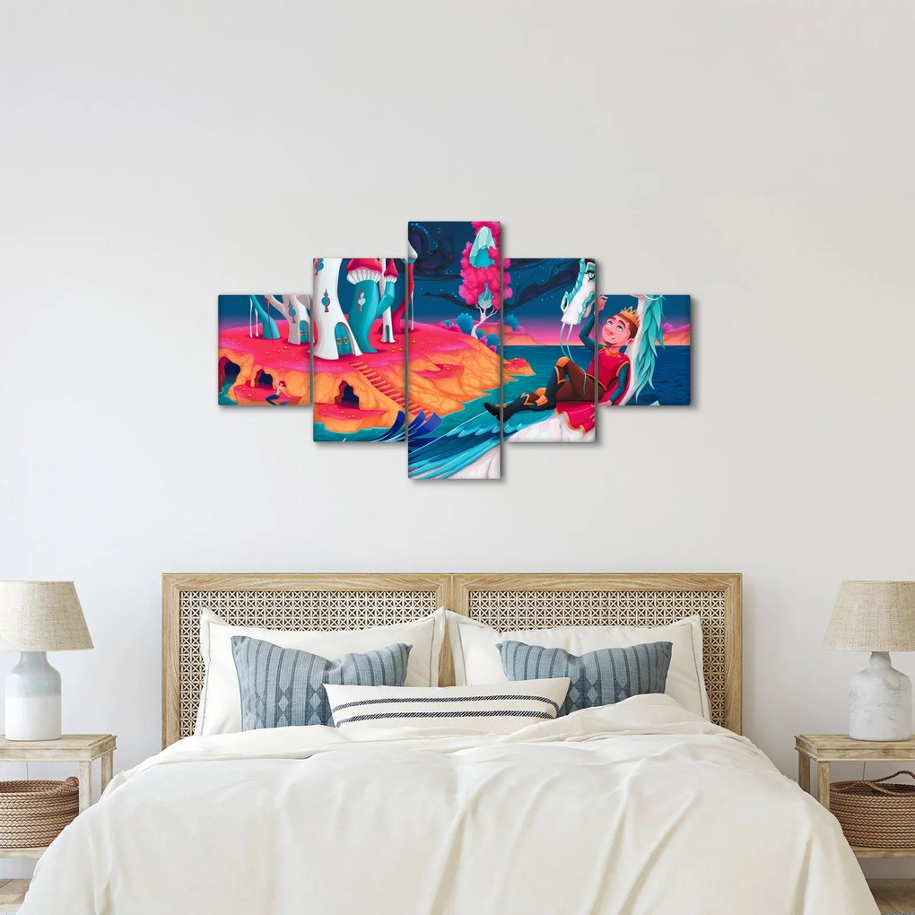 Obraz - Książę i smocza księżniczka (125x70 cm)