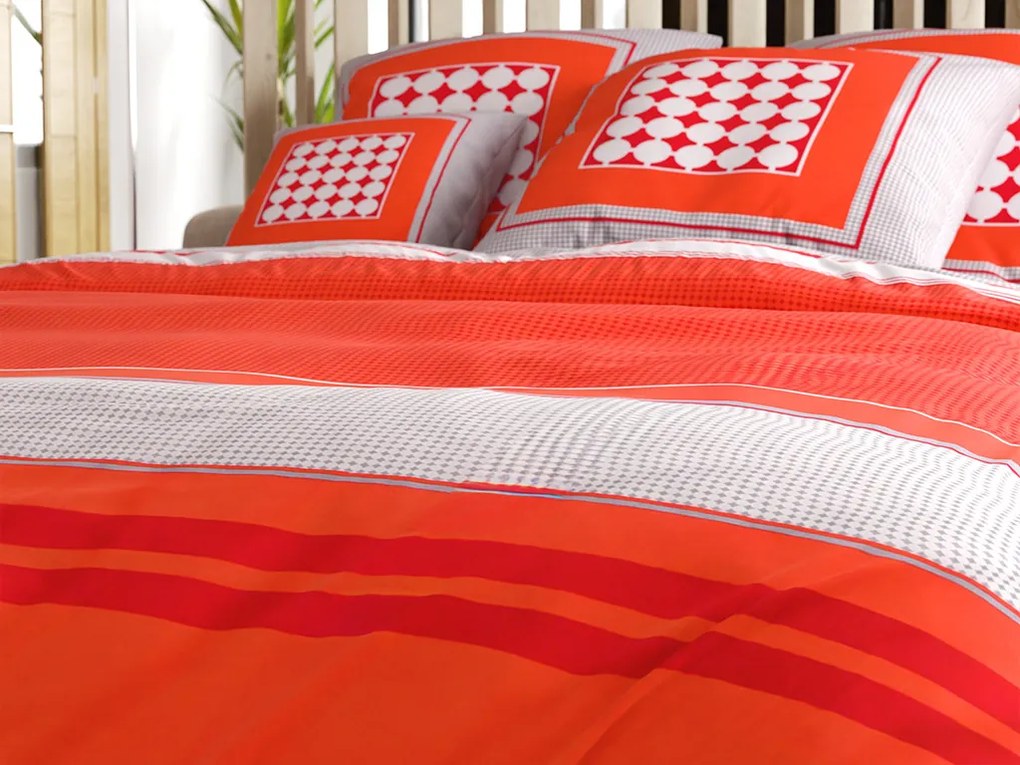 PrzytulneMieszkanie.pl PrzytulneMieszkanie.pl Pościel z bawełny renforcé TABITA czerwone Rozmiar pościeli: 2 szt 80 x 80 cm | 200 x 200 cm