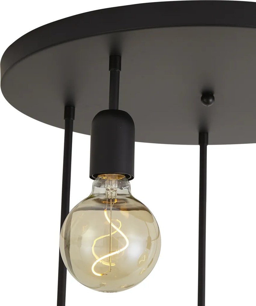 Nowoczesna lampa sufitowa czarna 5-światłowa - Facil