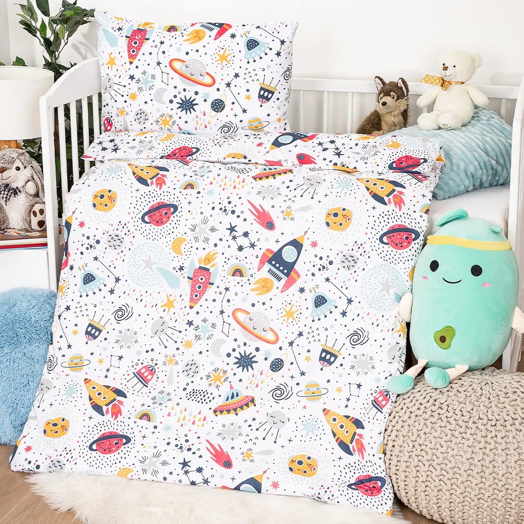 4Home dziecięca pościel bawełniana do łóżeczka Cosmic Adventure, 100 x 135 cm, 40 x 60 cm