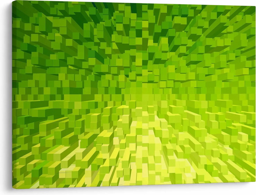 Obraz żółto-zielonych kostek (70x50 cm)