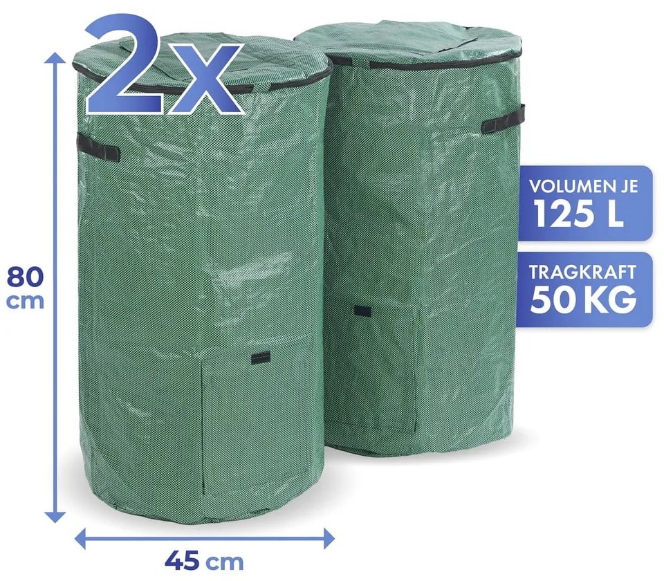 Zielone kompostowniki zestaw 2 szt. 125 l – Maximex