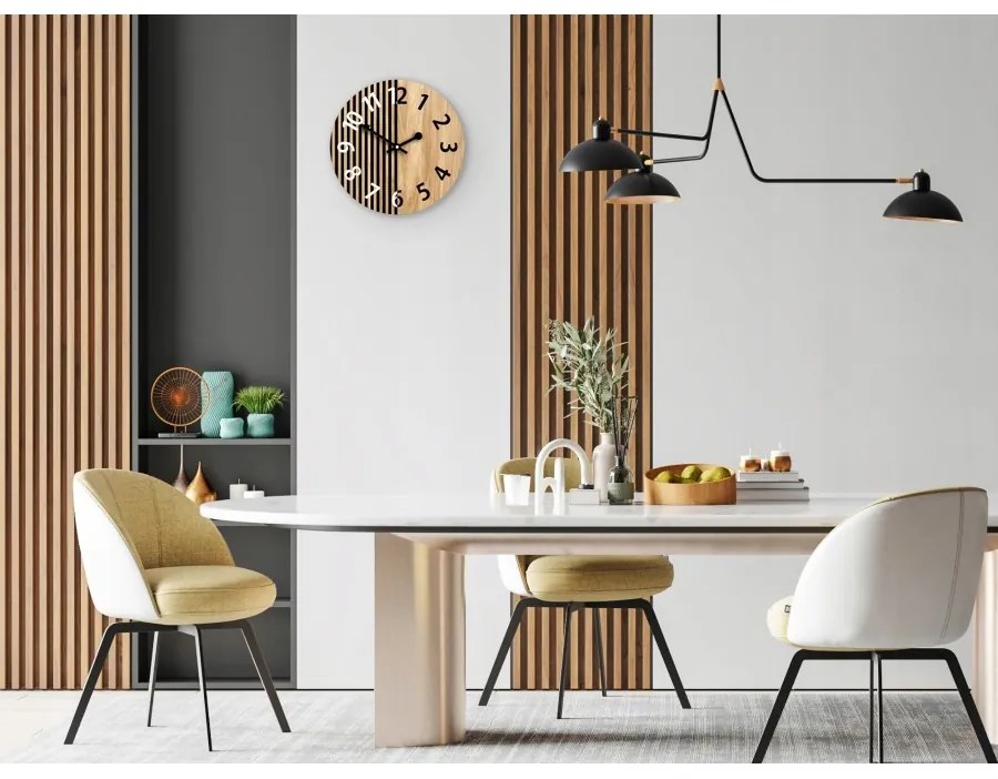 Zegar na ścianę nowoczesny drewniany z cichym mechanizmem okrągły solidny