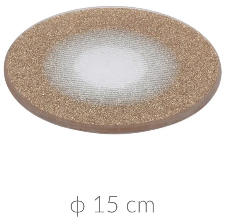 Talerz dekoracyjny, złoty brokatowy, ø 15 cm