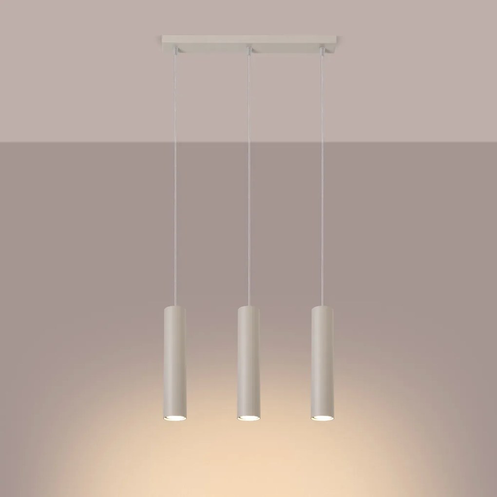 Lampa wisząca LAGOS 3L beżowa SOLLUX LIGHTING